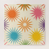 Farbenfrohes Starburst-Muster im Stil der Mitte de Puzzle (Horizontal)