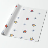 Farbenfrohes Stern Geschenkpapier (Ungerollt)