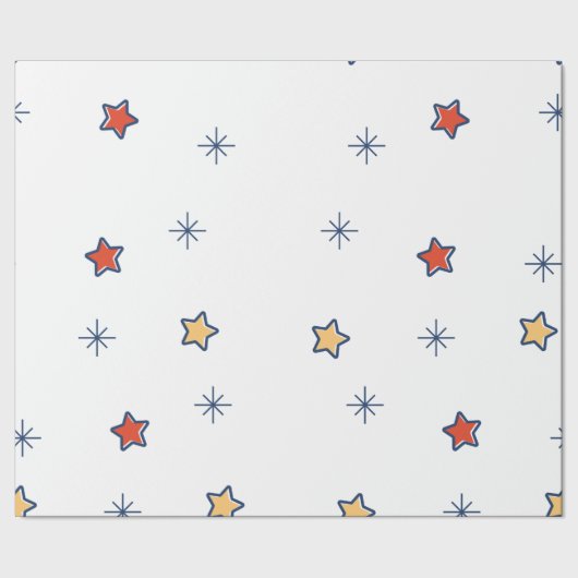 Farbenfrohes Stern Geschenkpapier (Saum)