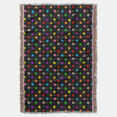 Farbenfrohes Sterne-Muster-Design Schwarz Decke (Vorderseite Vertikal)