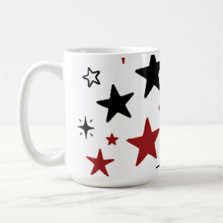 Farbenfrohes Sterne-Muster-Doppelkissenbezug Kaffeetasse