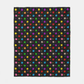 Farbenfrohes Sterne-Musterdesign Schwarz Fleecedecke (Vorderseite)