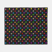 Farbenfrohes Sterne-Musterdesign Schwarz Fleecedecke (Vorderseite (Horizontal))