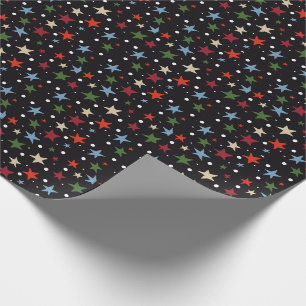 Farbenfrohes Sternenmuster Geschenkpapier