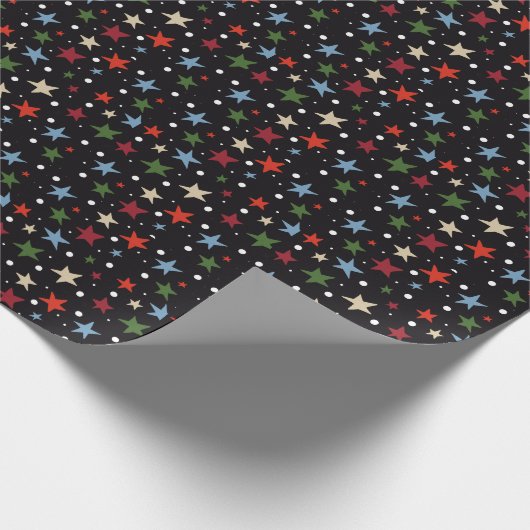 Farbenfrohes Sternenmuster Geschenkpapier (Ecke)