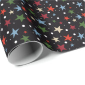 Farbenfrohes Sternenmuster Geschenkpapier (Rolleneckpunkt)