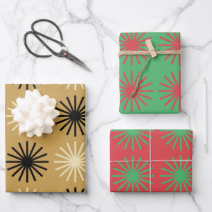 Farbenfrohes Sternenmuster Geschenkpapier Set
