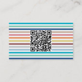 Farbenfrohes Streifen-QR-Code-Design Visitenkarte (Rückseite)