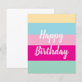 Farbenfrohes Streifenmuster Frohe Geburtstag-Flach (Vorne/Hinten)