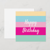 Farbenfrohes Streifenmuster Frohe Geburtstag Flach (Vorne/Hinten)