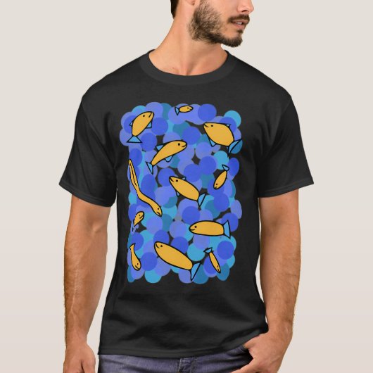 Farbenfrohes Süßes Fischmuster T-Shirt (Vorderseite)