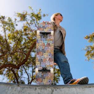 Farbenfrohes Süßes Katzenmuster Fantasie Katzen Ge Skateboard