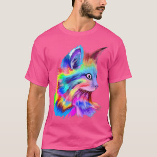 Farbenfrohes Süßes Regenbogen Kätzchen Katze Psych T-Shirt