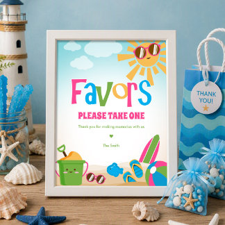 Farbenfrohes Süßes Thema Strand Geburtstagsgeschen Poster