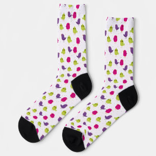 Farbenfrohes Süßes Vögel Muster Socken
