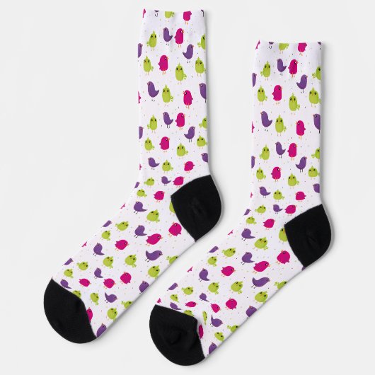 Farbenfrohes Süßes Vögel Muster Socken (Linkes Detail)