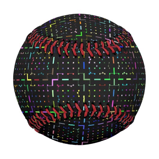 Farbenfrohes Tech-Coding-Elektronik-Muster Baseball (Rückseite)