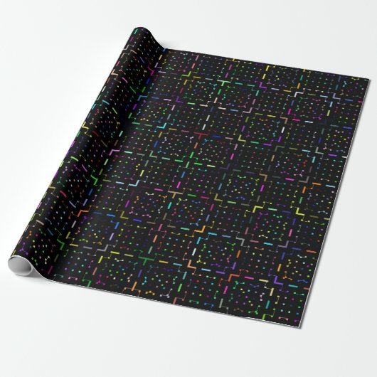 Farbenfrohes Tech-Coding-Elektronik-Muster Geschenkpapier (Ungerollt)