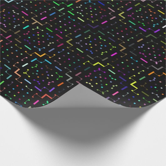 Farbenfrohes Tech-Coding-Elektronik-Muster Geschenkpapier (Ecke)