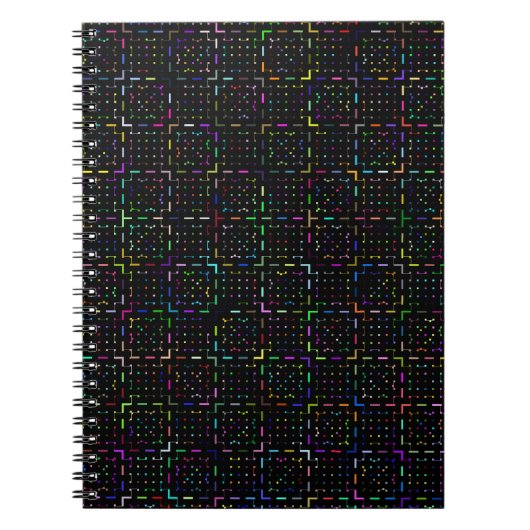 Farbenfrohes Tech-Coding-Elektronik-Muster Notizblock (Vorderseite)