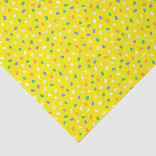 Farbenfrohes Terrazzo-Konfetti-Muster Helles Zitro Seidenpapier (Ausschnitt)