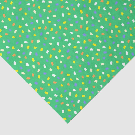 Farbenfrohes Terrazzo-Konfetti-Muster in Hellgrün Seidenpapier (Ausschnitt)