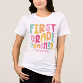Farbenfrohes Textdesign für Lehrer der ersten Klas Tri-Blend Shirt (Vorderseite)