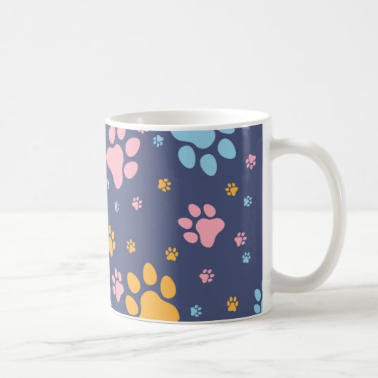Farbenfrohes Tierpfotenabdruckmuster Kaffeetasse (Rechts)