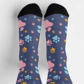 Farbenfrohes Tierpfotenabdruckmuster Socken (Oben)