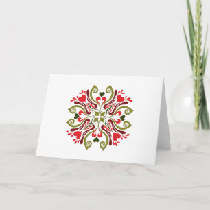 Farbenfrohes traditionelles ungarisches Blumensegm Karte