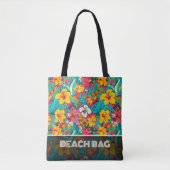 Farbenfrohes Tropische Blumen Muster Tasche (Vorderseite)