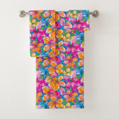 Farbenfrohes tropisches Blumenmuster Badhandtuch Set (Insitu)