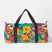 Farbenfrohes tropisches Blumenmuster Duffle Bag (Vorderseite)