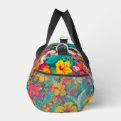 Farbenfrohes tropisches Blumenmuster Duffle Bag (Rechts)