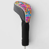 Farbenfrohes tropisches Blumenmuster Golf Headcover (angewinkelt)