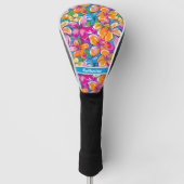 Farbenfrohes tropisches Blumenmuster Golf Headcover (Vorderseite)