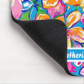 Farbenfrohes tropisches Blumenmuster Mousepad (Ecke)