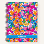 Farbenfrohes tropisches Blumenmuster Notizblock (Vorderseite)