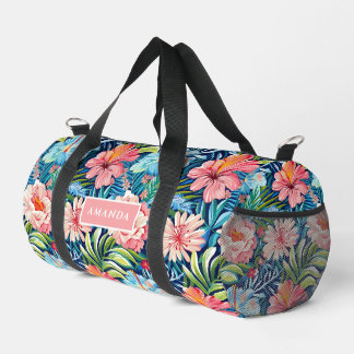 Farbenfrohes tropisches Blumenmuster Sommerblumen Duffle Bag