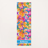 Farbenfrohes tropisches Blumenmuster Yogamatte (Vorderseite)