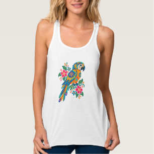 Farbenfrohes tropisches Papageien-Blumen-Tank-Top Tank Top