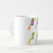 Farbenfrohes tropisches Papageienmuster Kaffeetasse (Vorderseite Links)