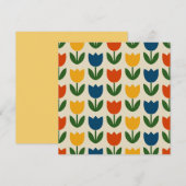 Farbenfrohes Tulpenmuster Einladung (Vorne/Hinten)