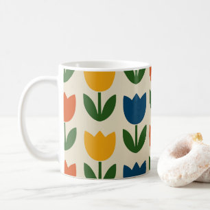 Farbenfrohes Tulpenmuster Kaffeetasse