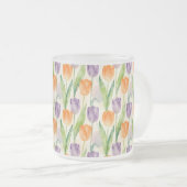 Farbenfrohes Tulpenmuster Mattglastasse (VorderseiteRechts)