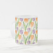 Farbenfrohes Tulpenmuster Mattglastasse (Vorderseite Links)