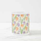 Farbenfrohes Tulpenmuster Mattglastasse (Mittel)