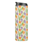 Farbenfrohes Tulpenmuster Thermosbecher (Nach rechts gedreht)