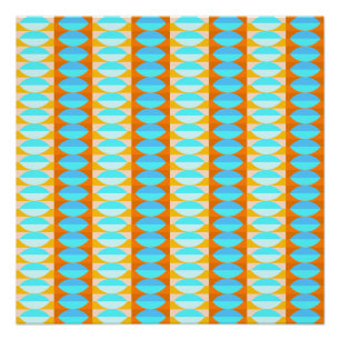 Farbenfrohes Türkis Blau Orange Gelb Muster Poster
