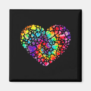 Farbenfrohes Tye Dye Die Tie Herz Valentinstag Ges Magnet